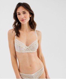 Soutien-gorge à armatures forme corbeille en dentelle[MISSING]